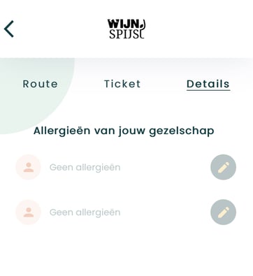 Allergieen in de app